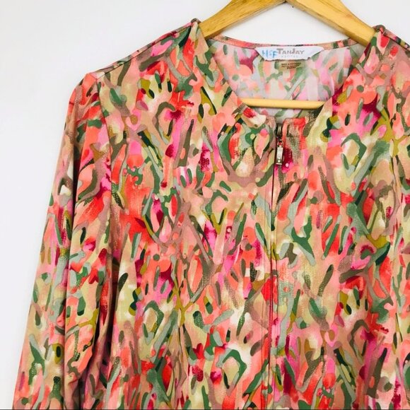 TanJay Multicolor zip up Jacket women size PM - Picture 7 of 12